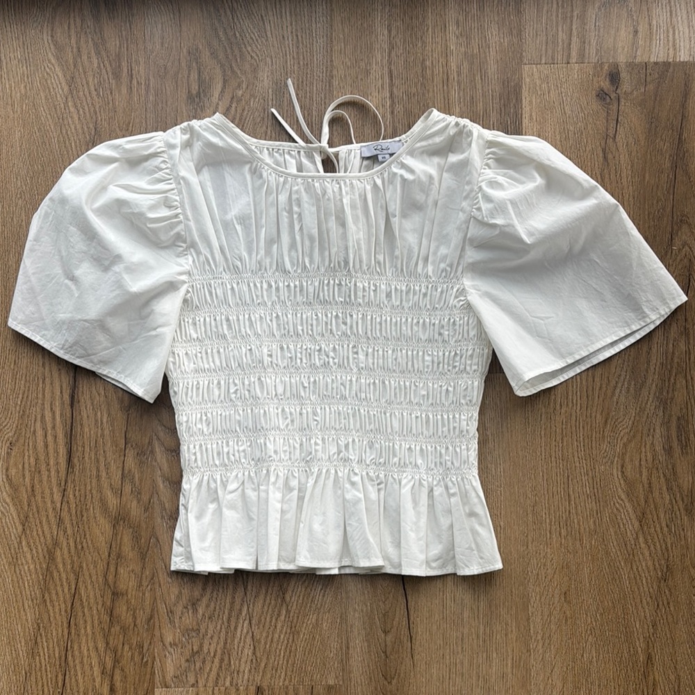 Rails Rosie Top White Smocked Blouse